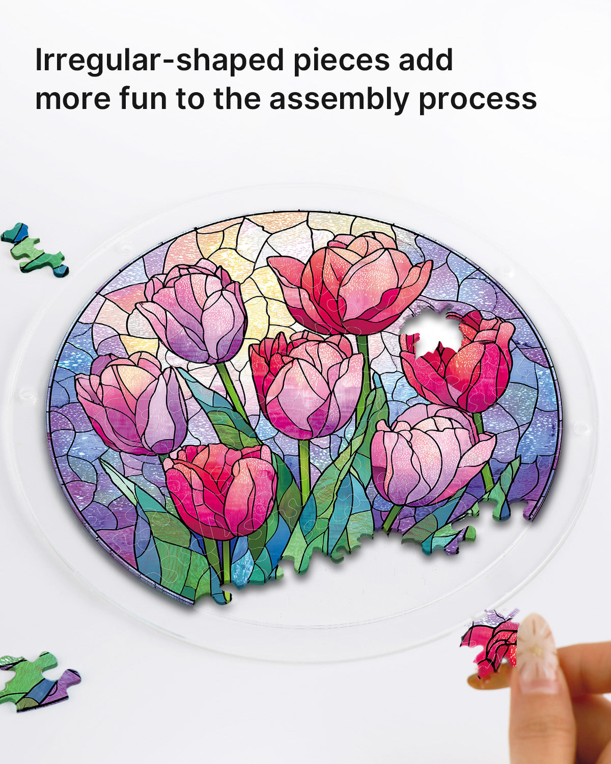 kaayee-suncatcher-puzzle-morning-glow-tulips-mittel-acryl image 2
