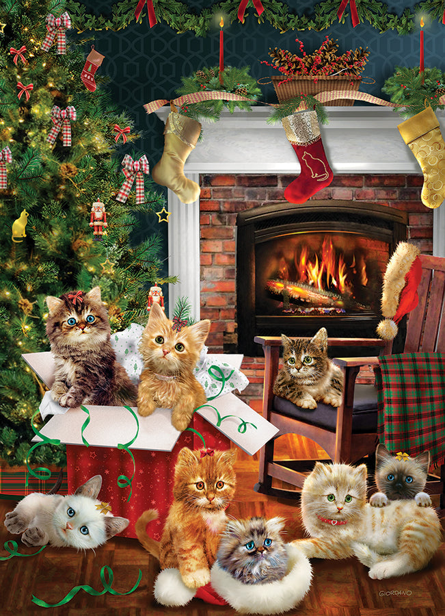 cobble-hill-1000-piece-christmas-kittens-puzzle-1000-teile-katzen image 2