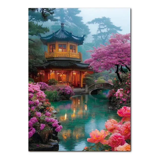 kaayee-flower-courtyard-by-the-stream-puzzle-1000-teile-standard image 1