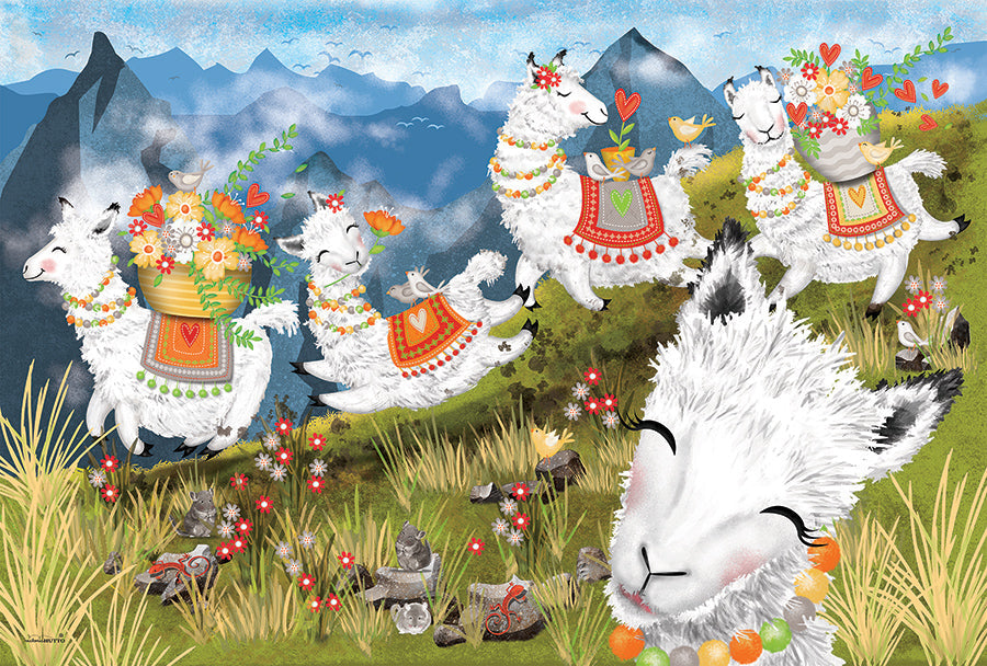cobble-hill-floor-leaping-llamas-puzzle-36-teile-kinder image 2