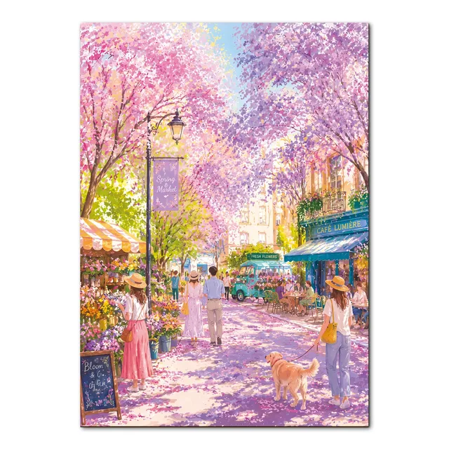 kaayee-cardboard-puzzle-whispers-of-sakura-street-1000-teile image 1