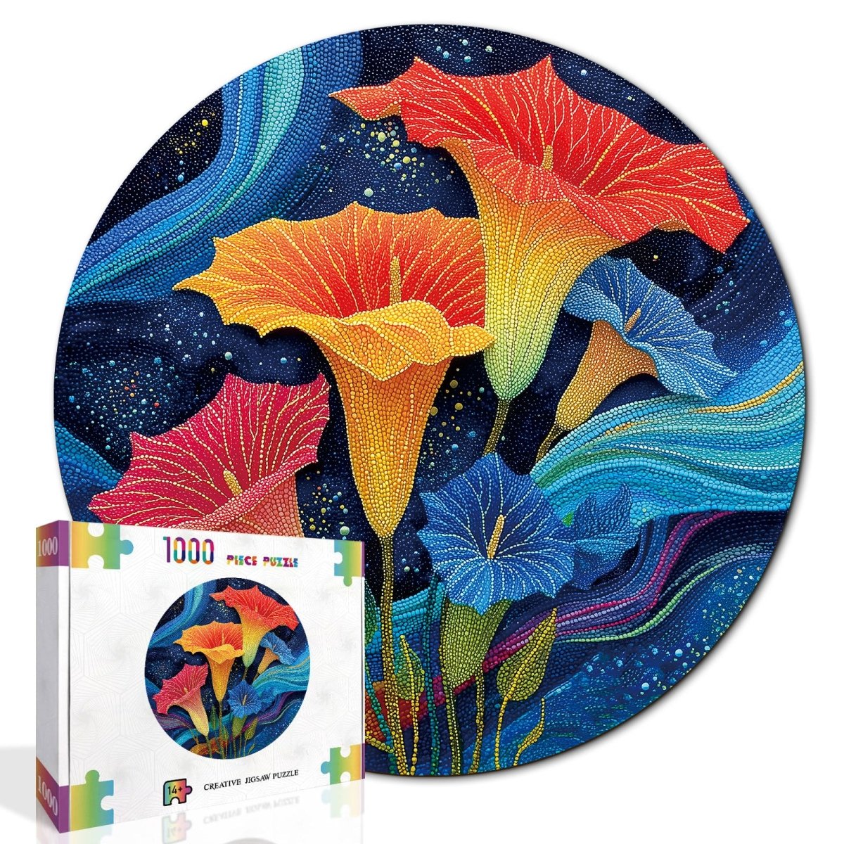 kaayee-cardboard-puzzle-moonlit-waves-flowers-1000-standard image 2