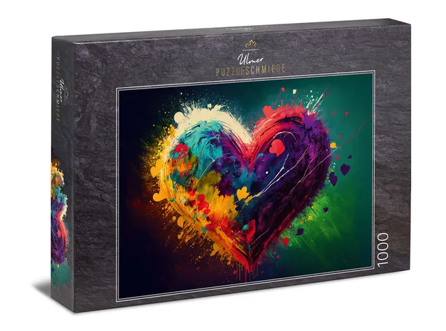 ulmer-puzzleschmiede-puzzle-1000-teile-colors-of-love-herz-bunt-3 image 1