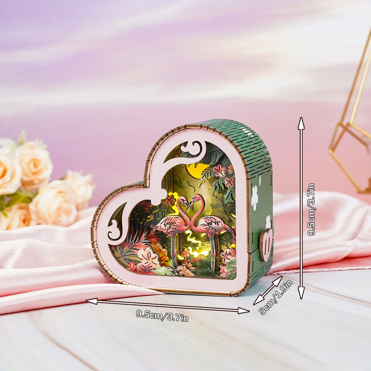 kaayee-fantasy-flamingo-night-light-3d-holzbausatz-herz image 3