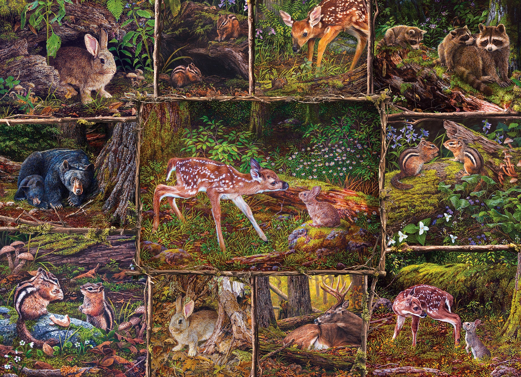 cobble-hill-family-350-into-the-woods-puzzle-waldtiere-350-teile image 2