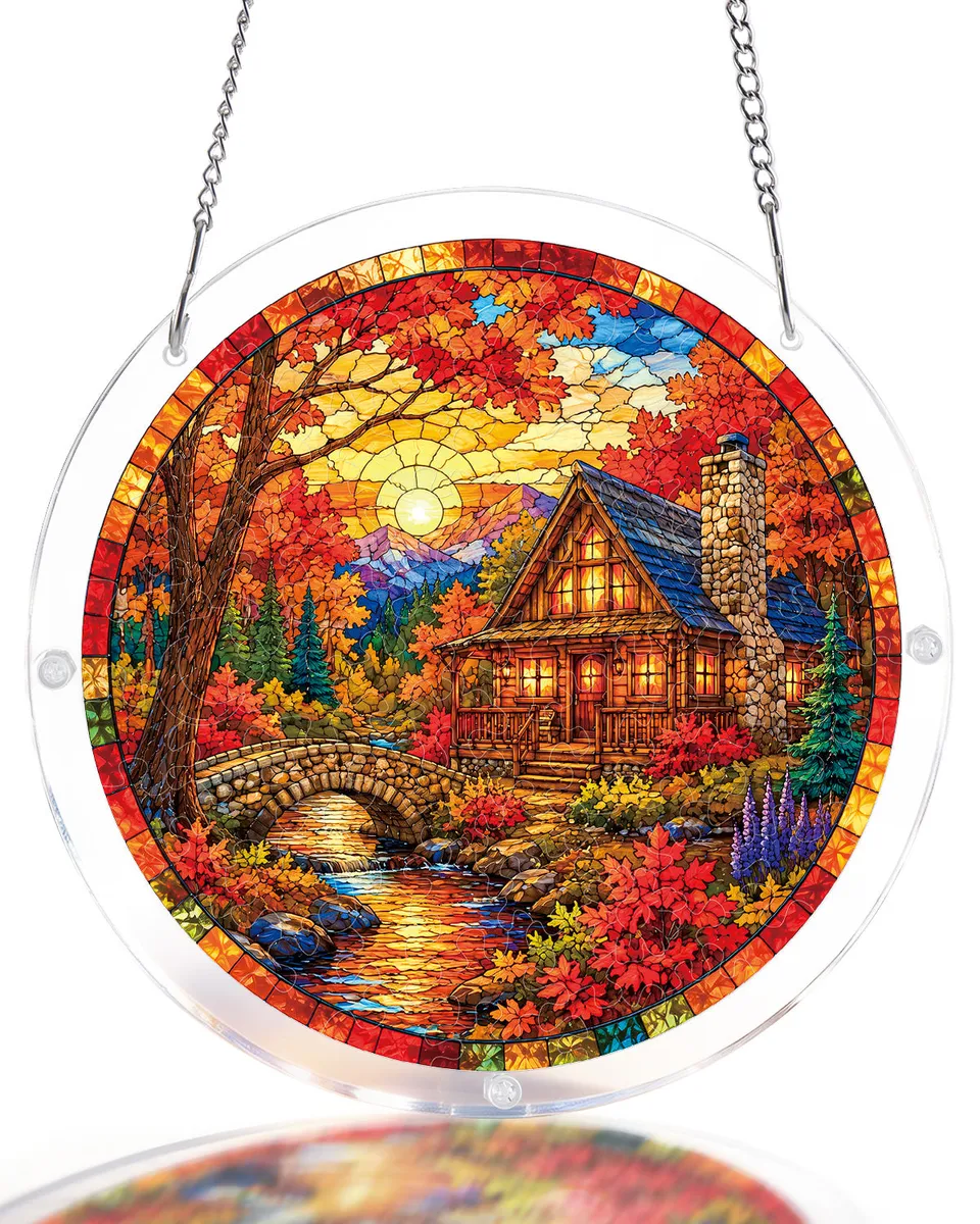 kaayee-autumn-cabin-suncatcher-fensterbild-medium image 1
