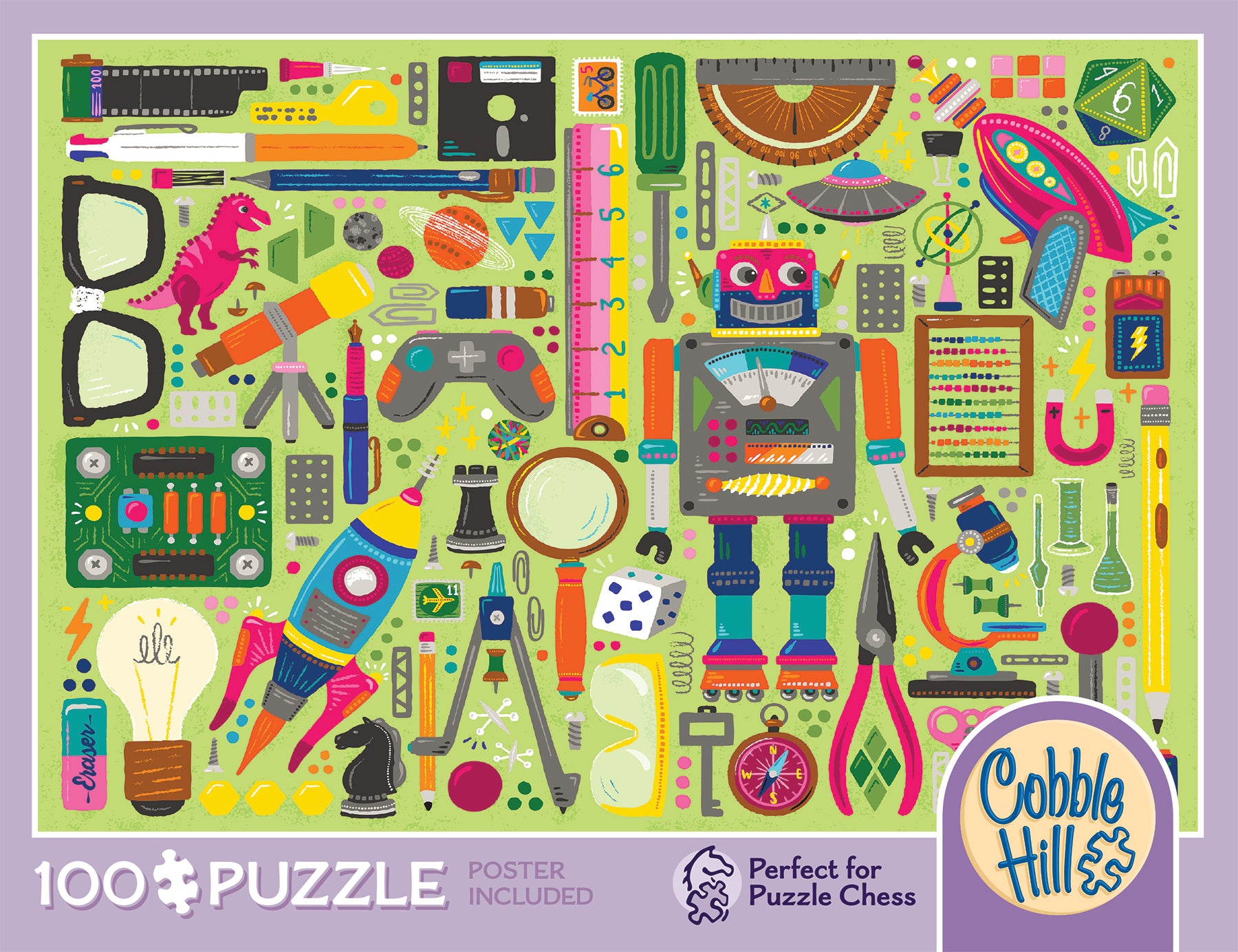 cobble-hill-100-piece-nerdy-junk-drawer-puzzle-100-teile-collage image 1