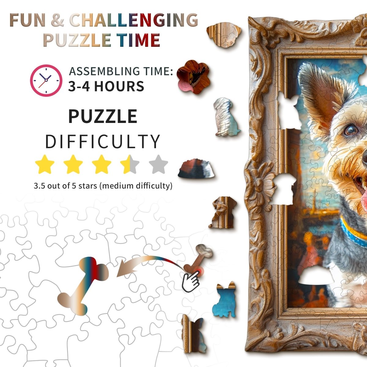kaayee-wooden-puzzle-dog-photo-frame-holzpuzzle-hund-m image 4