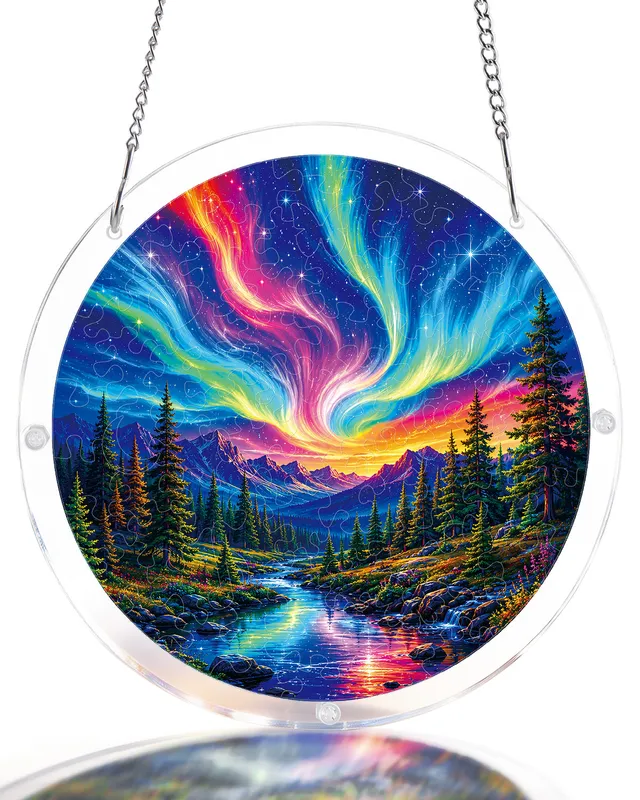 kaayee-suncatcher-puzzle-aurora-mountain-fensterbild-m-20-8-cm image 1