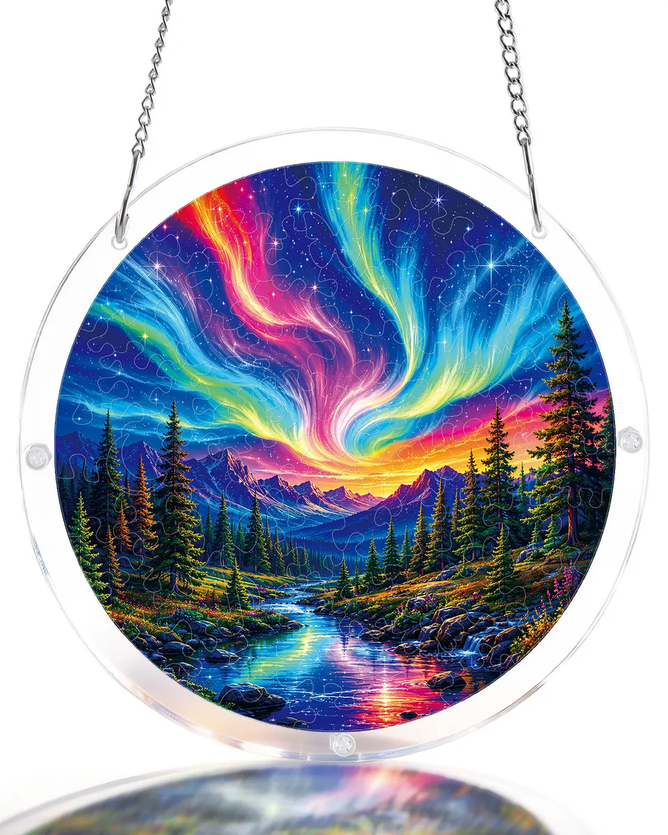 kaayee-suncatcher-puzzle-aurora-mountain-fensterbild-m-20-8-cm image 1