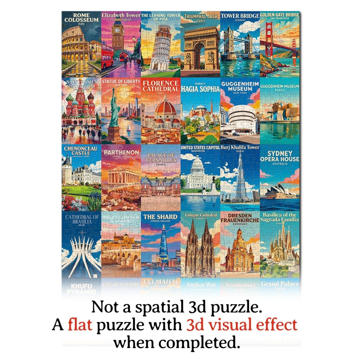 kaayee-cardboard-puzzle-world-architectural-wonders-1000-teile image 4