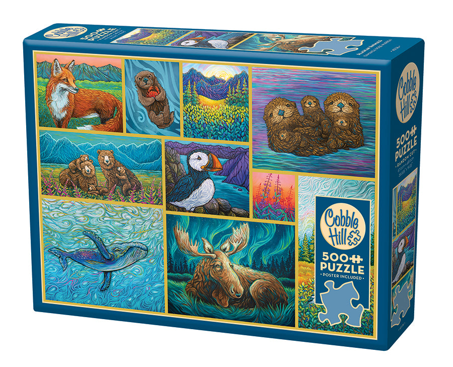cobble-hill-alaskan-animals-puzzle-500-teile-tiercollage image 1