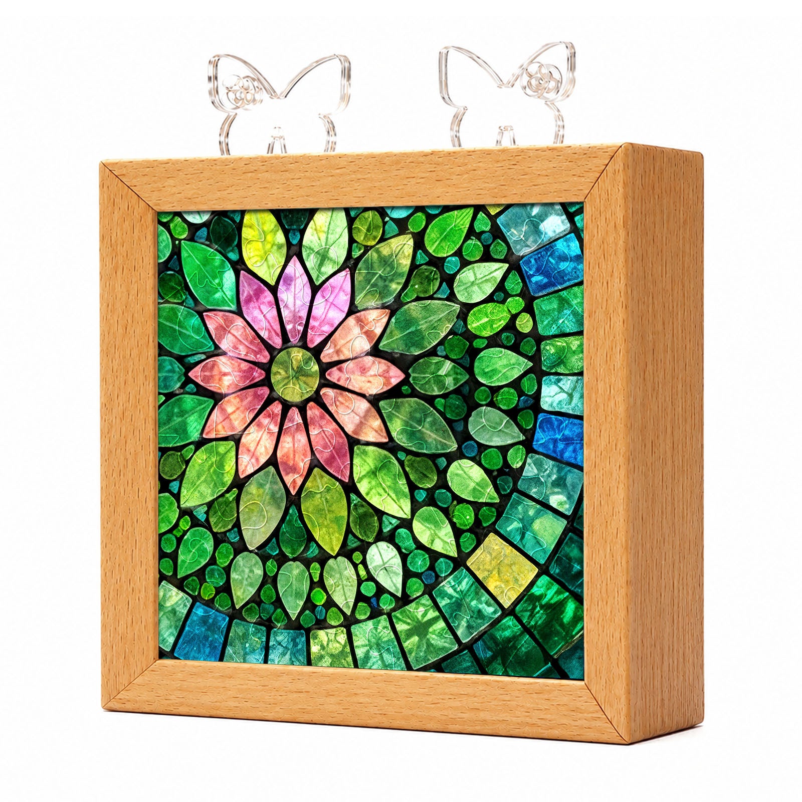 kaayee-night-light-verdant-bloom-acryl-puzzle-nachtlicht-holzrahmen image 1