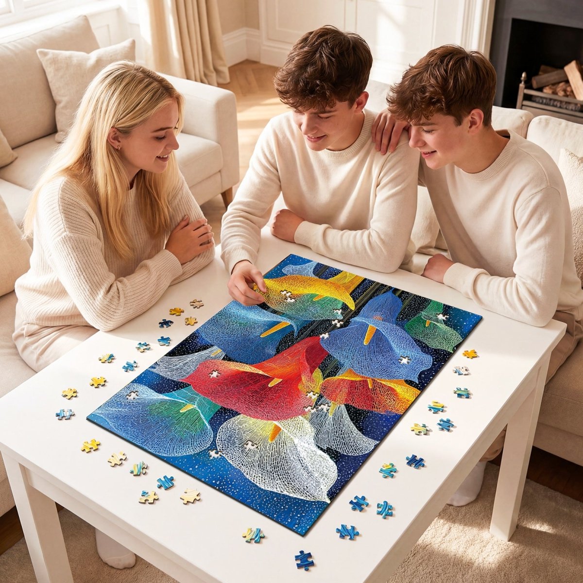 kaayee-cardboard-puzzle-starlit-calla-1000-teile-eco-white-board image 4