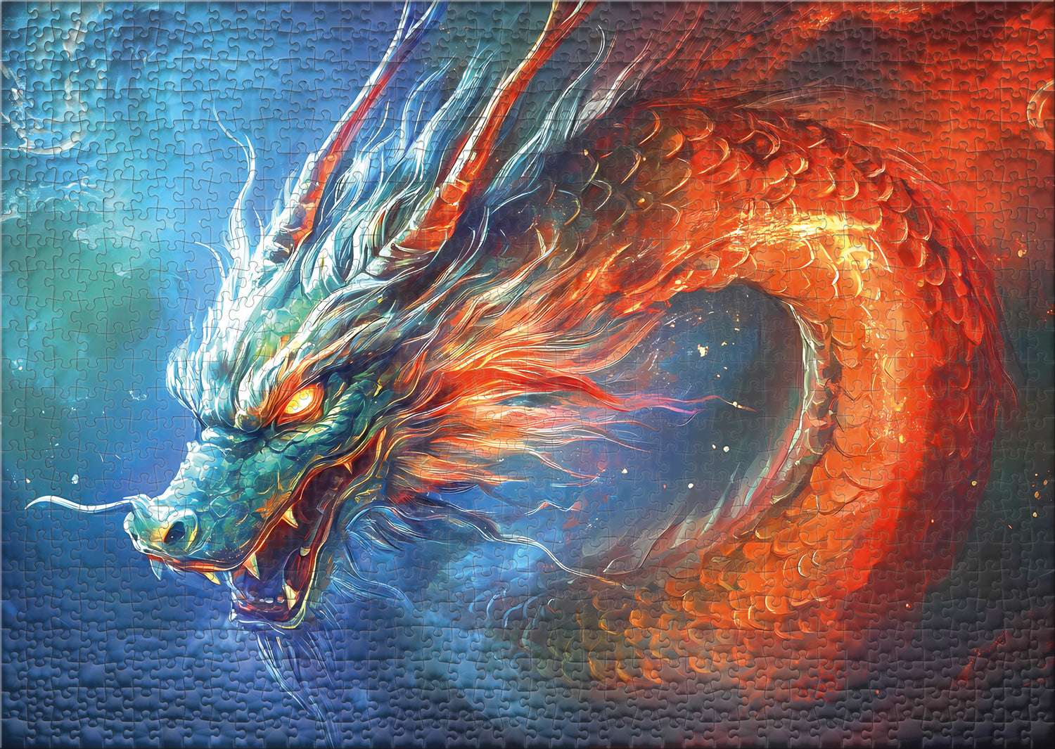 ulmer-puzzleschmiede-drachenfeuer-1000-teile-puzzle-drache image 2