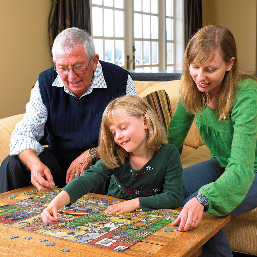 cobble-hill-family-pieces-350-puzzle-catching-santa-350-teile-weihnachten image 5