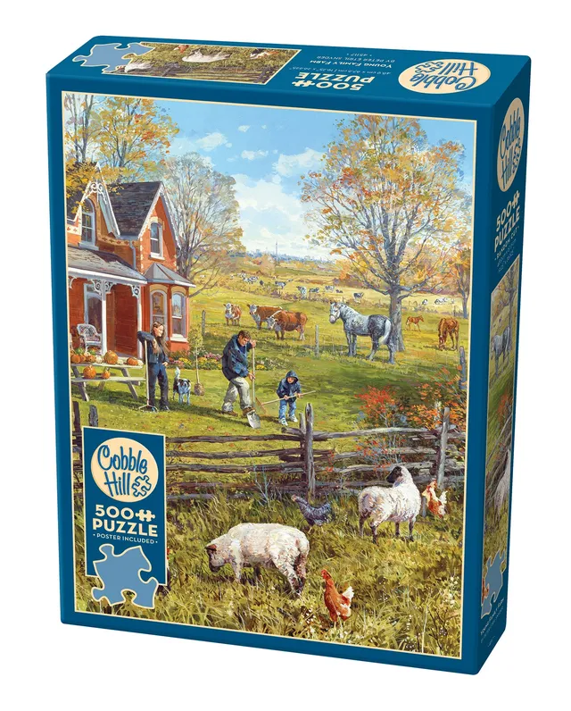 cobble-hill-500-piece-young-family-farm-puzzle-500-teile-herbst image 1