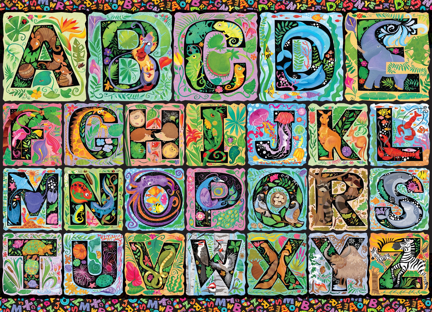 cobble-hill-500-piece-a-to-z-puzzle-500-teile-tier-collage image 2