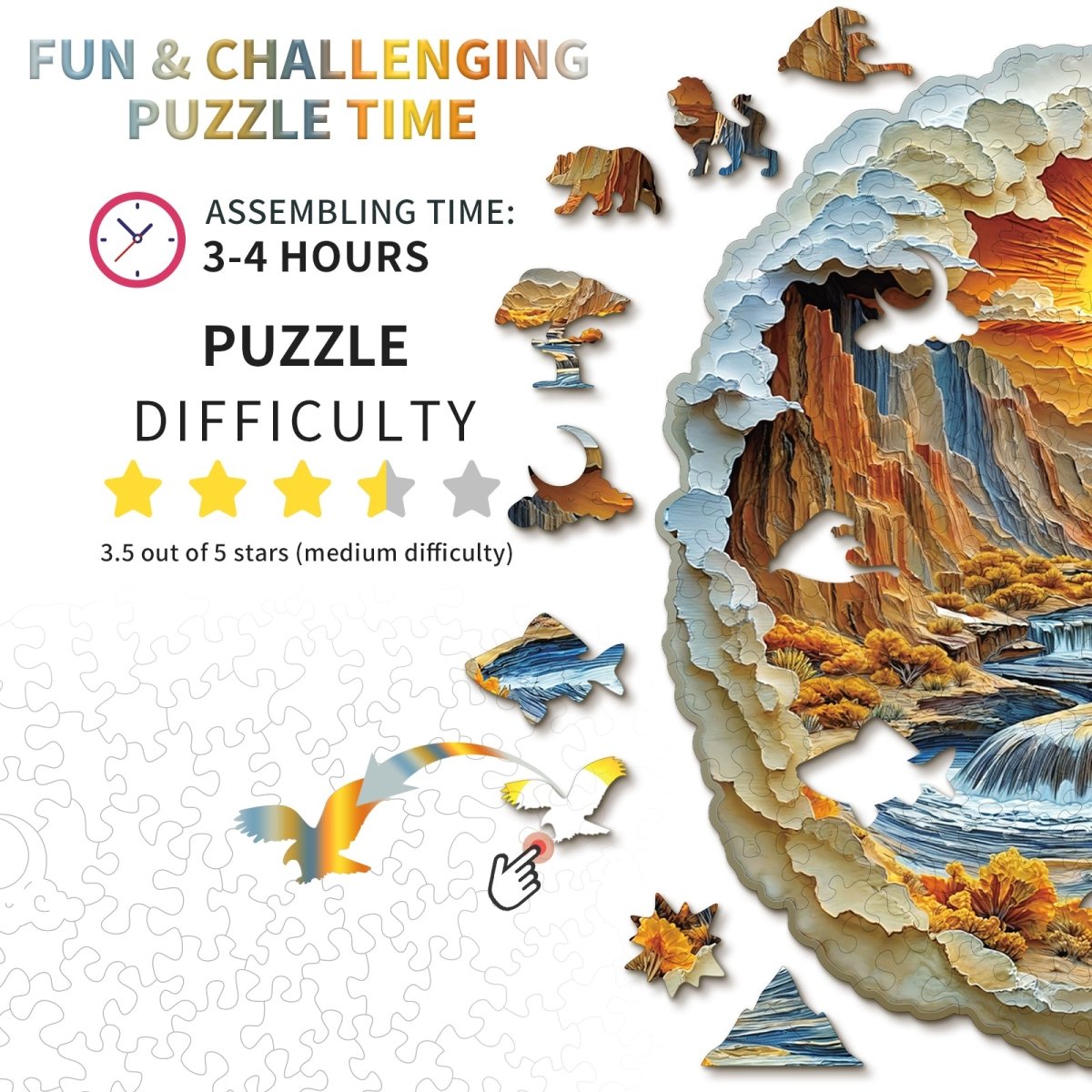 kaayee-rivers-and-mountains-holzpuzzle-mittel-canyon-sunset image 4