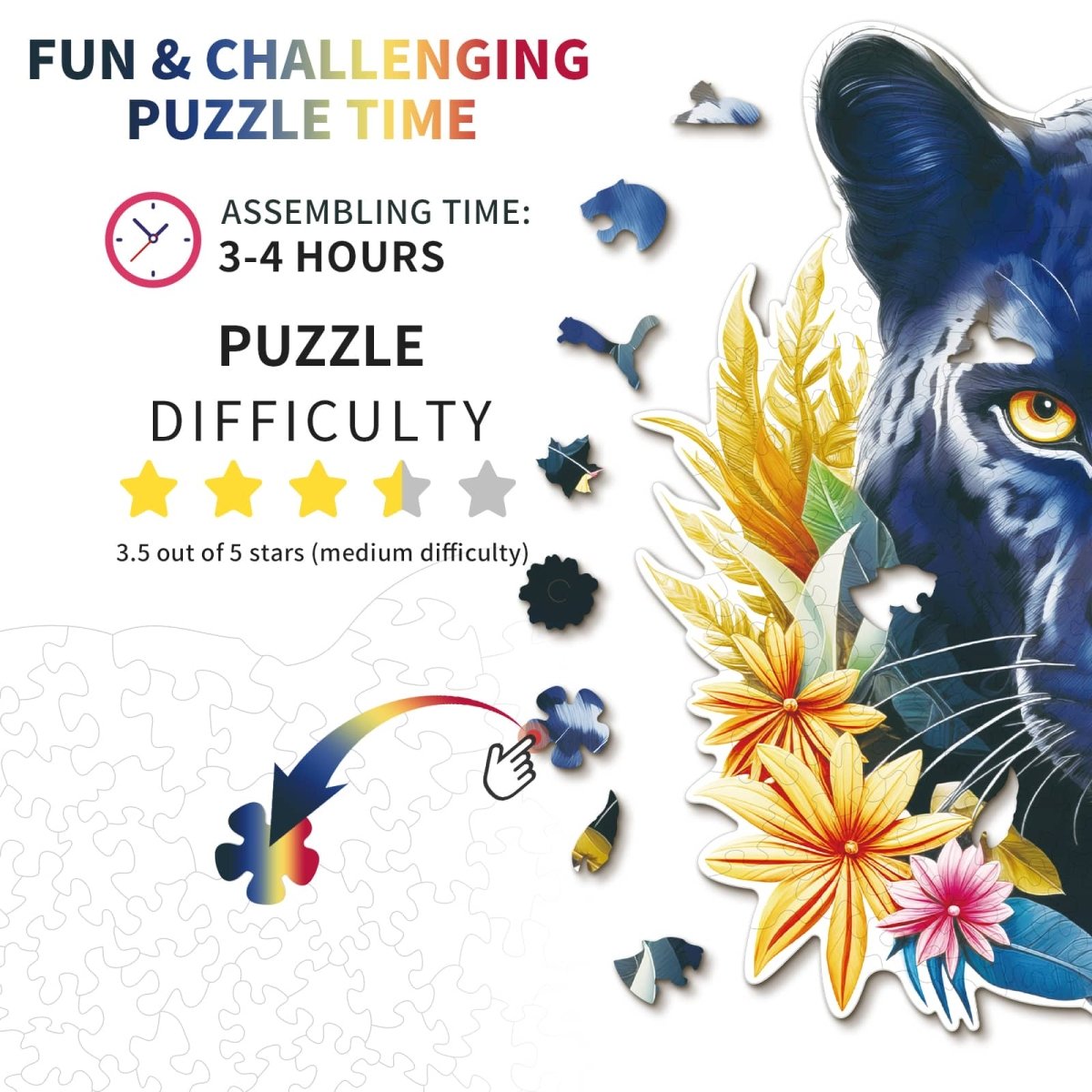 kaayee-wooden-puzzle-resolute-black-panther-holzpuzzle-m image 4