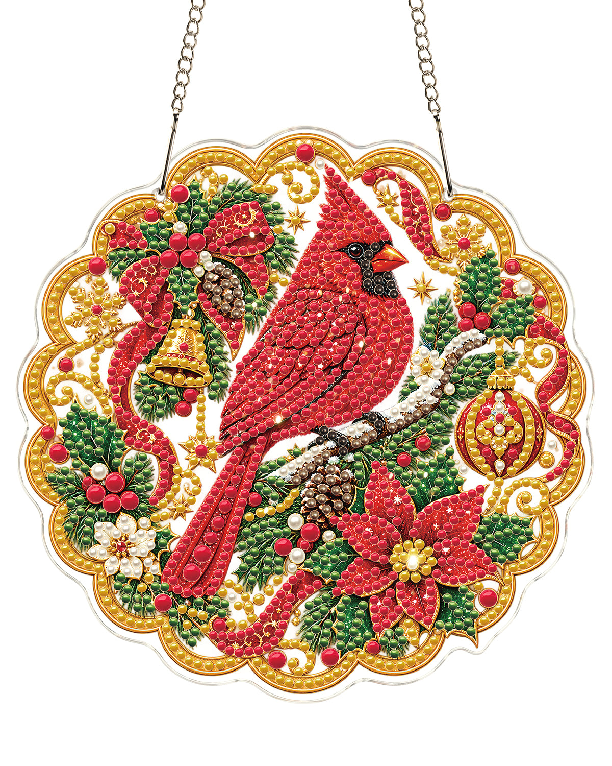 kaayee-christmas-red-cardinal-suncatcher-bastelset-20-cm image 1
