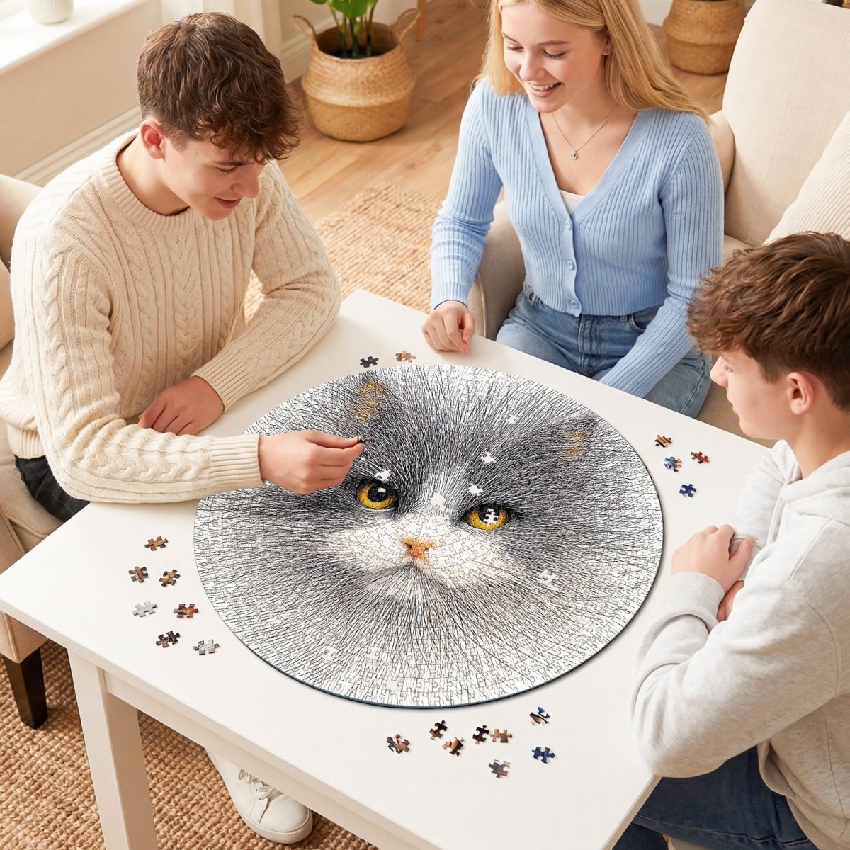 kaayee-cardboard-puzzle-line-cat-1000-teile-rund-katze image 8