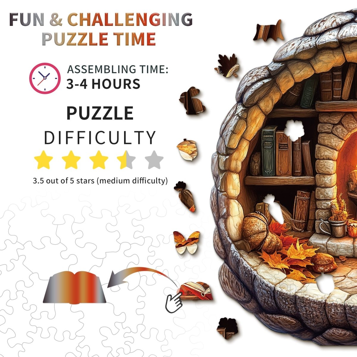 kaayee-bunny-in-the-booklight-holzpuzzle-medium-hase-am-kamin image 4