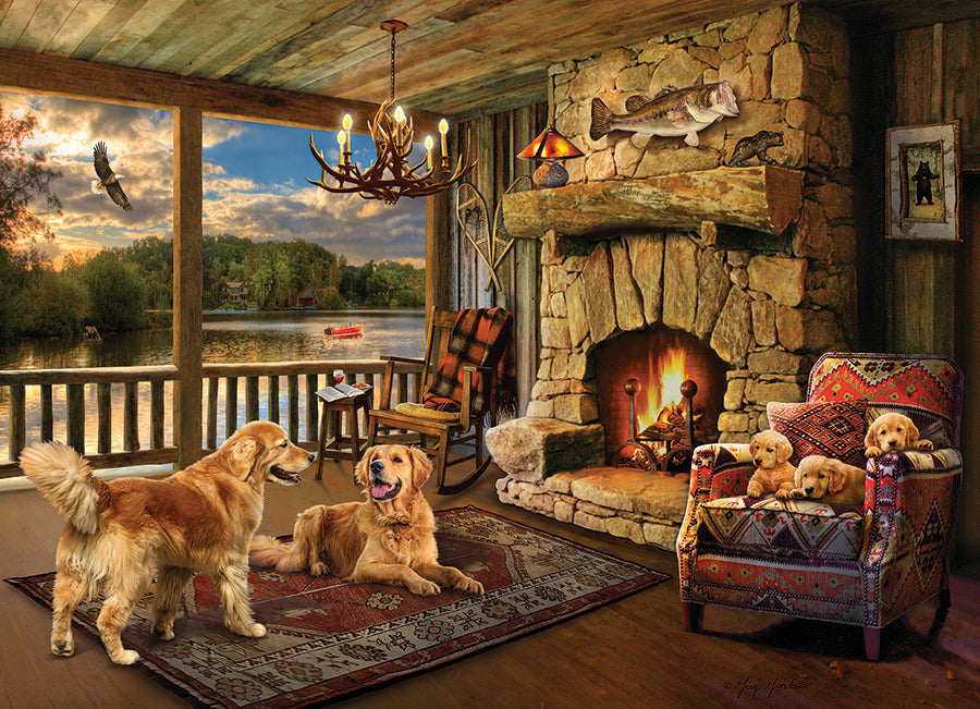 cobble-hill-1000-piece-lakeside-cabin-puzzle-1000-teile-see image 2