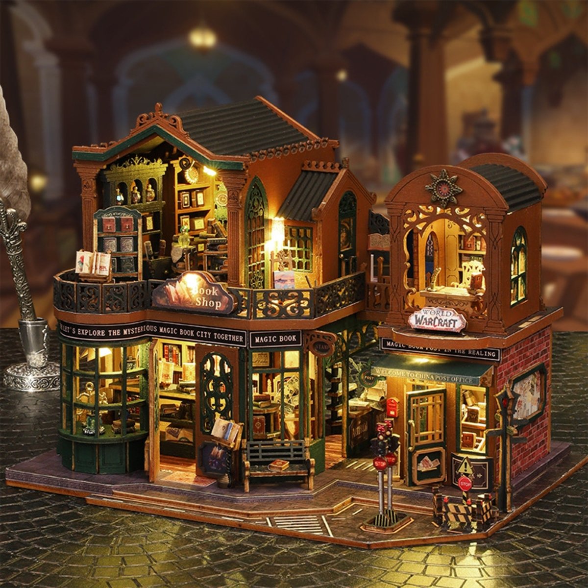 kaayee-twilight-book-city-miniaturhaus-diy-buchladen-mit-licht image 2