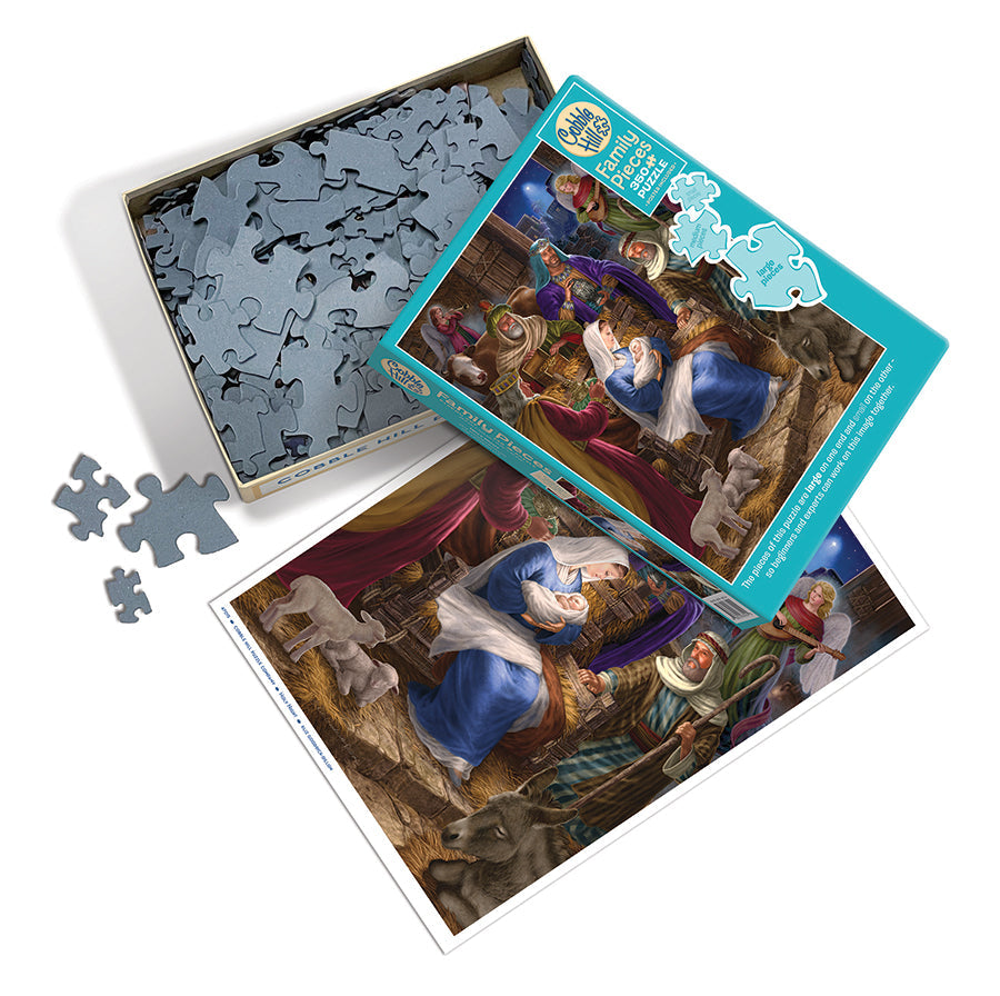 cobble-hill-family-pieces-350-holy-night-puzzle-350-teile-krippe image 3