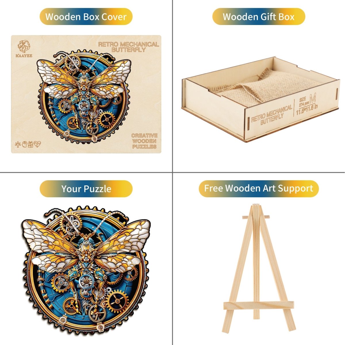 kaayee-wooden-puzzle-retro-mechanical-butterfly-holzpuzzle-m-steampunk image 3