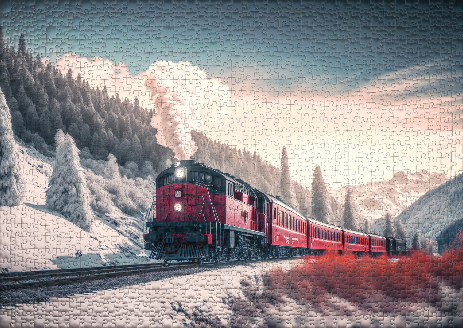 ulmer-puzzleschmiede-polar-express-puzzle-1000-teile-winter-eisenbahn image 2