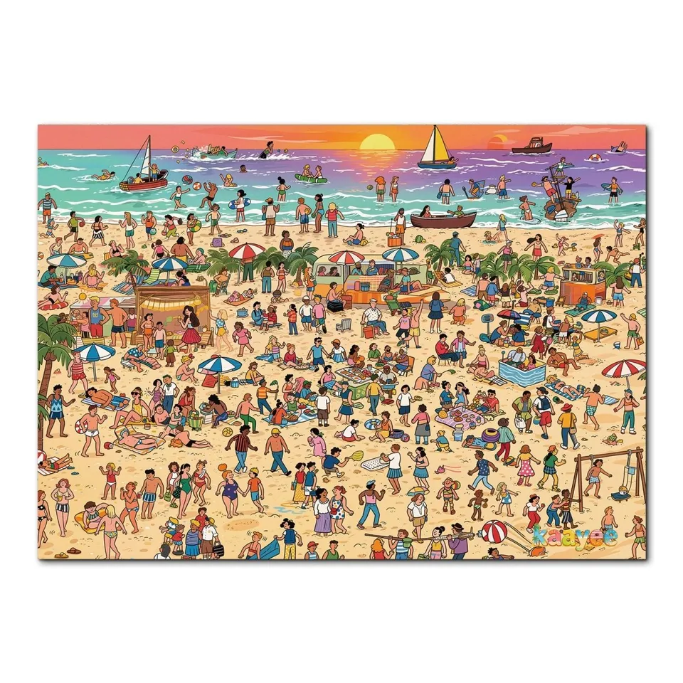 kaayee-cardboard-puzzle-sunset-beach-1000-teile-standard image 1