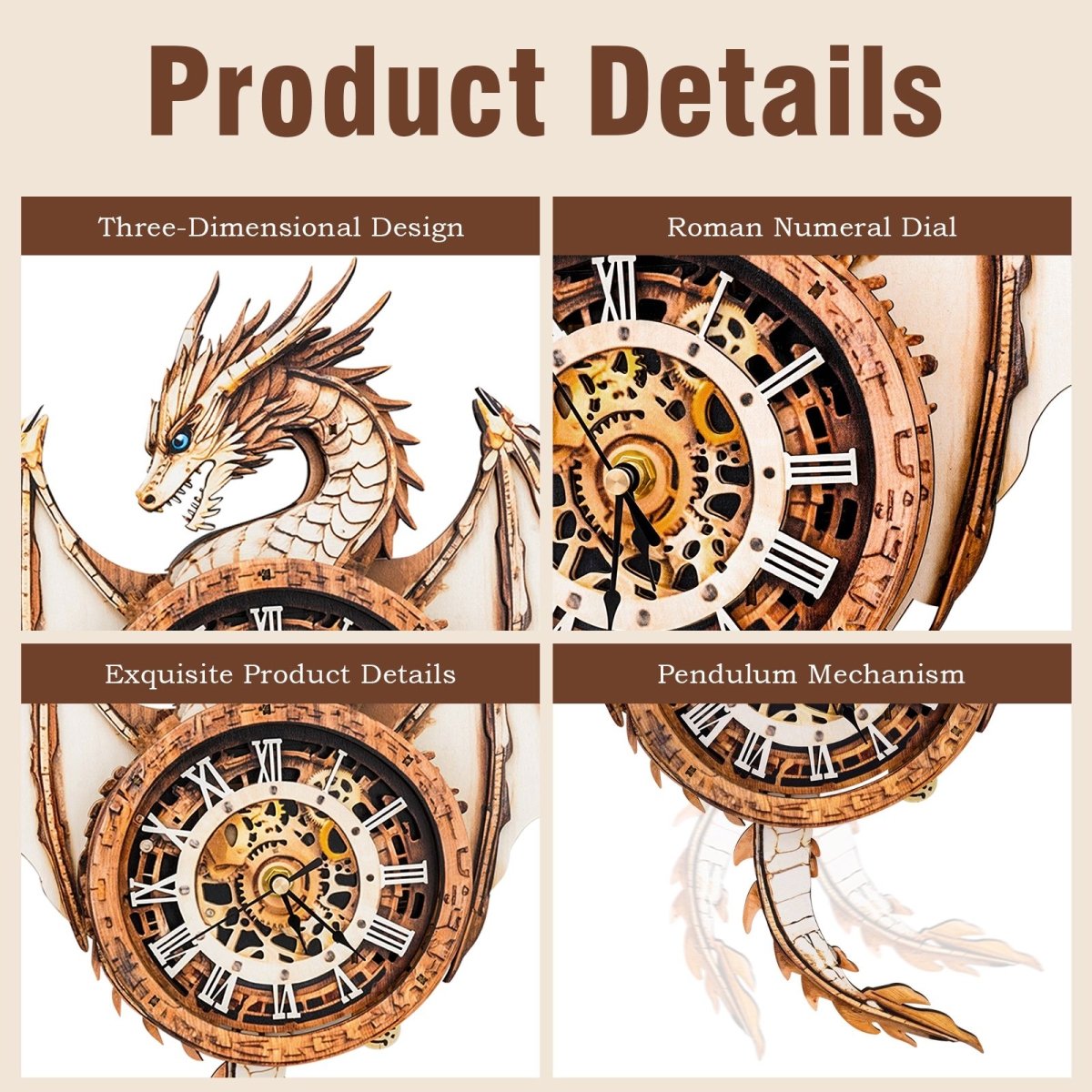 kaayee-clock-kit-dragon-holzuhr-3d-puzzle-r-mische-zahlen image 3