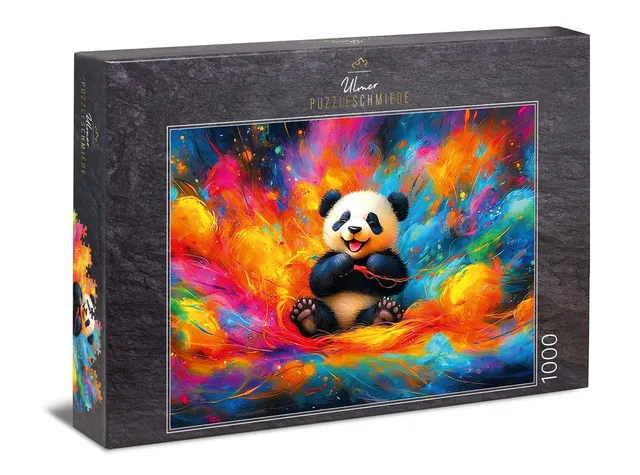 ulmer-puzzleschmiede-tr-umender-panda-1000-teile-puzzle-bunt image 1