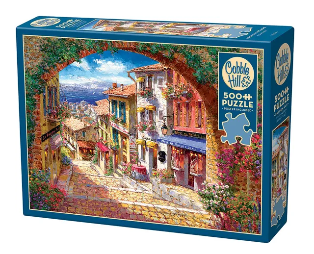 cobble-hill-500-piece-archway-to-cagne-puzzle-stra-enszene-meer image 1