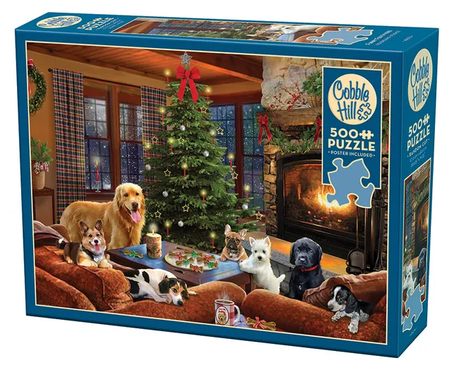cobble-hill-furry-festivities-puzzle-500-teile-weihnachten image 1
