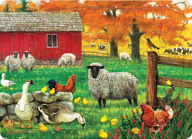 cobble-hill-tray-puzzles-sheep-farm-rahmenpuzzle-35-teile-bauernhof image 1