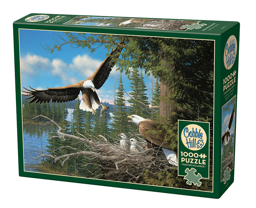 cobble-hill-1000-piece-nesting-eagles-puzzle-1000-teile-adler image 1