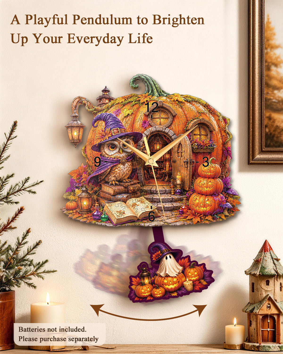 kaayee-clock-kit-enchanted-pumpkin-cottage-puzzle-uhr-holz image 6