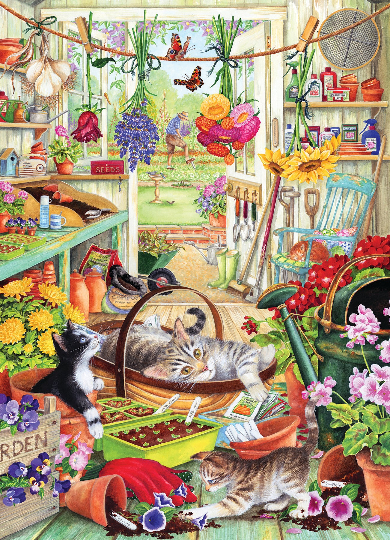 cobble-hill-500-potting-shed-cats-puzzle-500-teile-katzen image 2