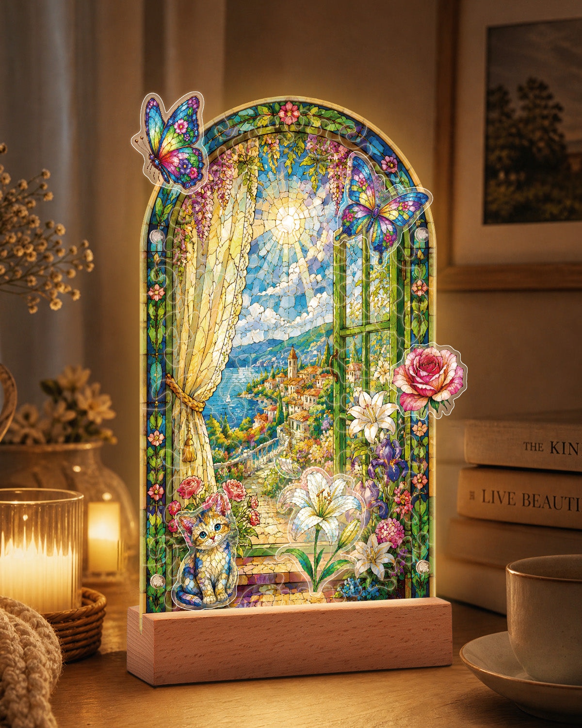 kaayee-night-light-enchanted-garden-bogenfenster-nachtlicht-acryl image 2