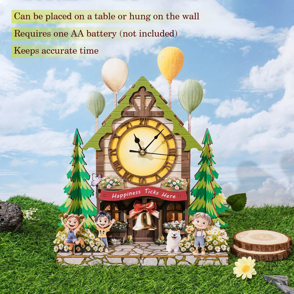 kaayee-ballon-cabin-holz-uhr-bausatz-3d-puzzle image 2