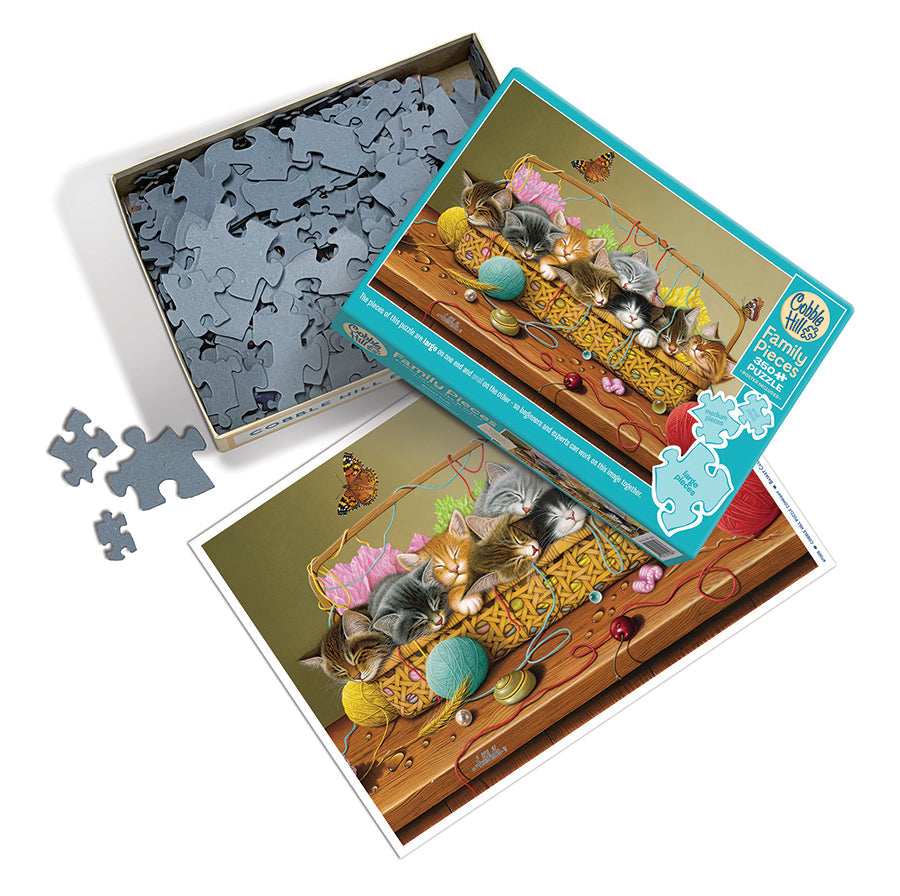 cobble-hill-family-pieces-350-basket-case-puzzle-350-teile-katzen image 3