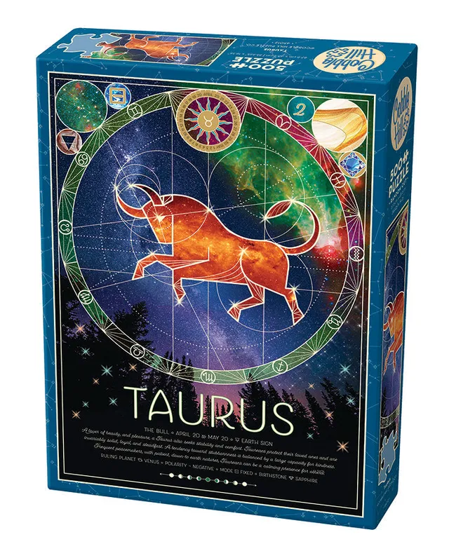 cobble-hill-500-piece-taurus-puzzle-500-teile-sternzeichen-stier image 1