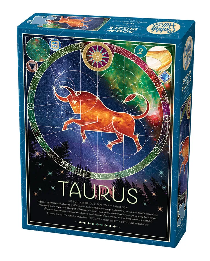 cobble-hill-500-piece-taurus-puzzle-500-teile-sternzeichen-stier image 1