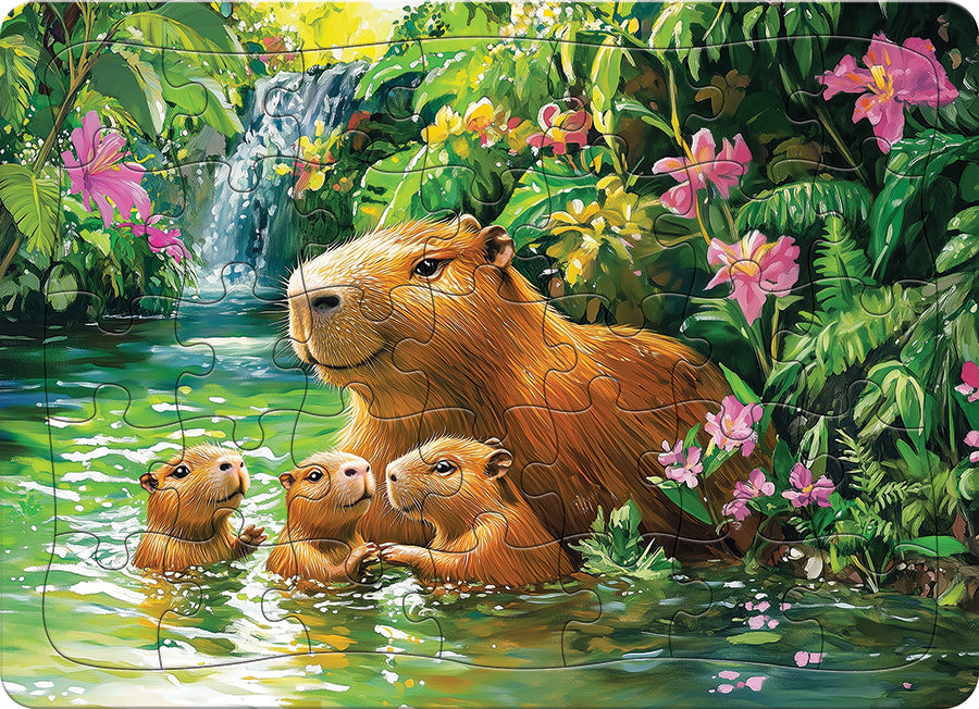 cobble-hill-tray-capybaras-puzzle-35-teile-kinder-wasserschwein image 1