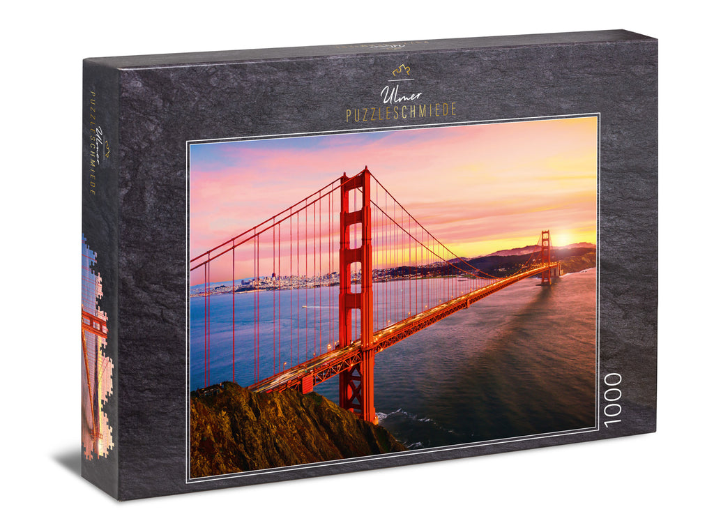 ulmer-puzzleschmiede-puzzle-1000-teile-golden-gate-bridge-sunset-2 image 1