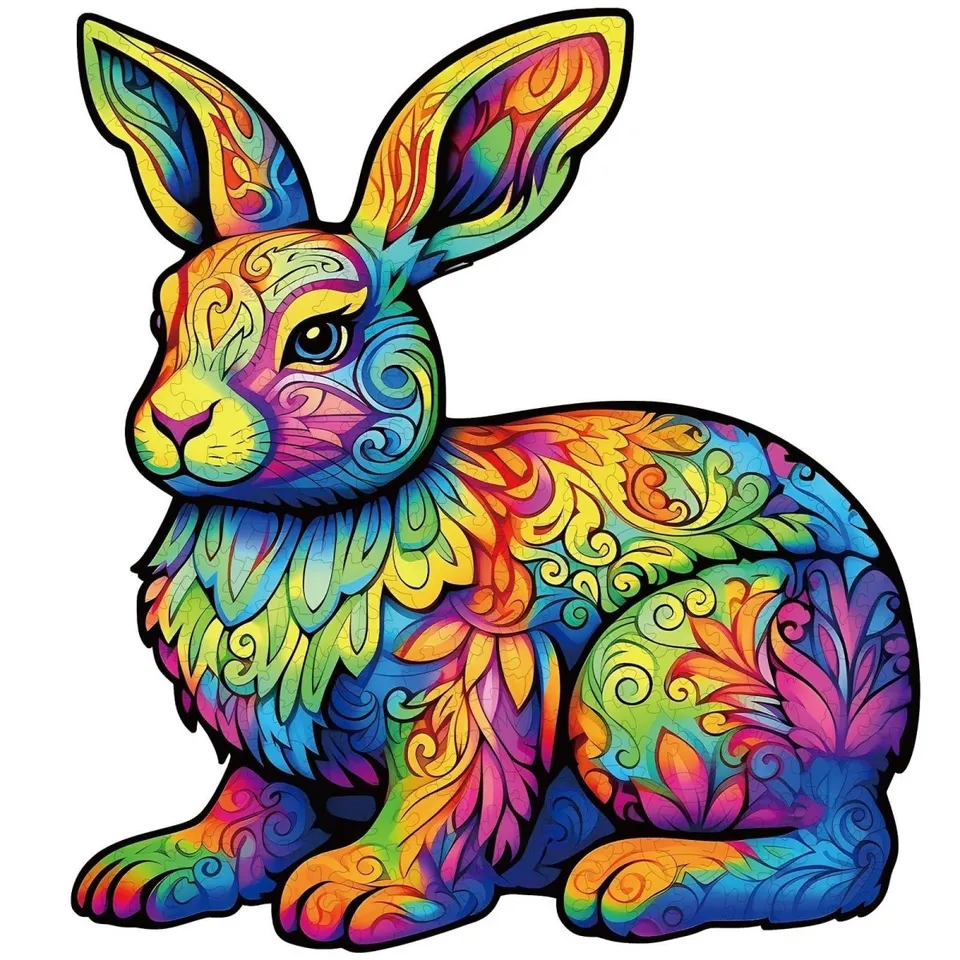 kaayee-wooden-puzzle-cute-rabbit-holzpuzzle-hase-m image 1