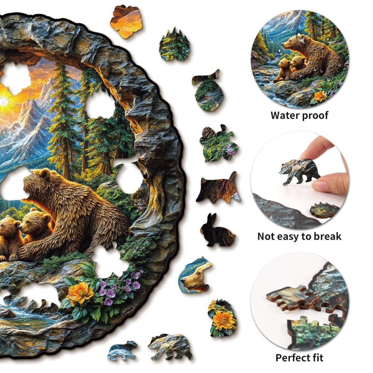 kaayee-wooden-puzzle-3d-bear-embrace-holzpuzzle-medium-b-r image 2